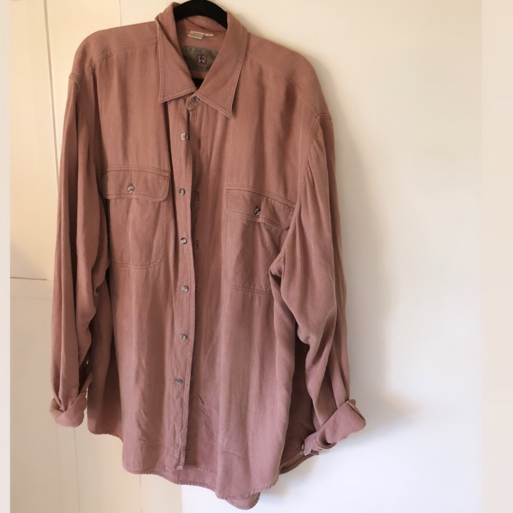 VINTAGE WASHED SILK BUTTON UP- UNISEX